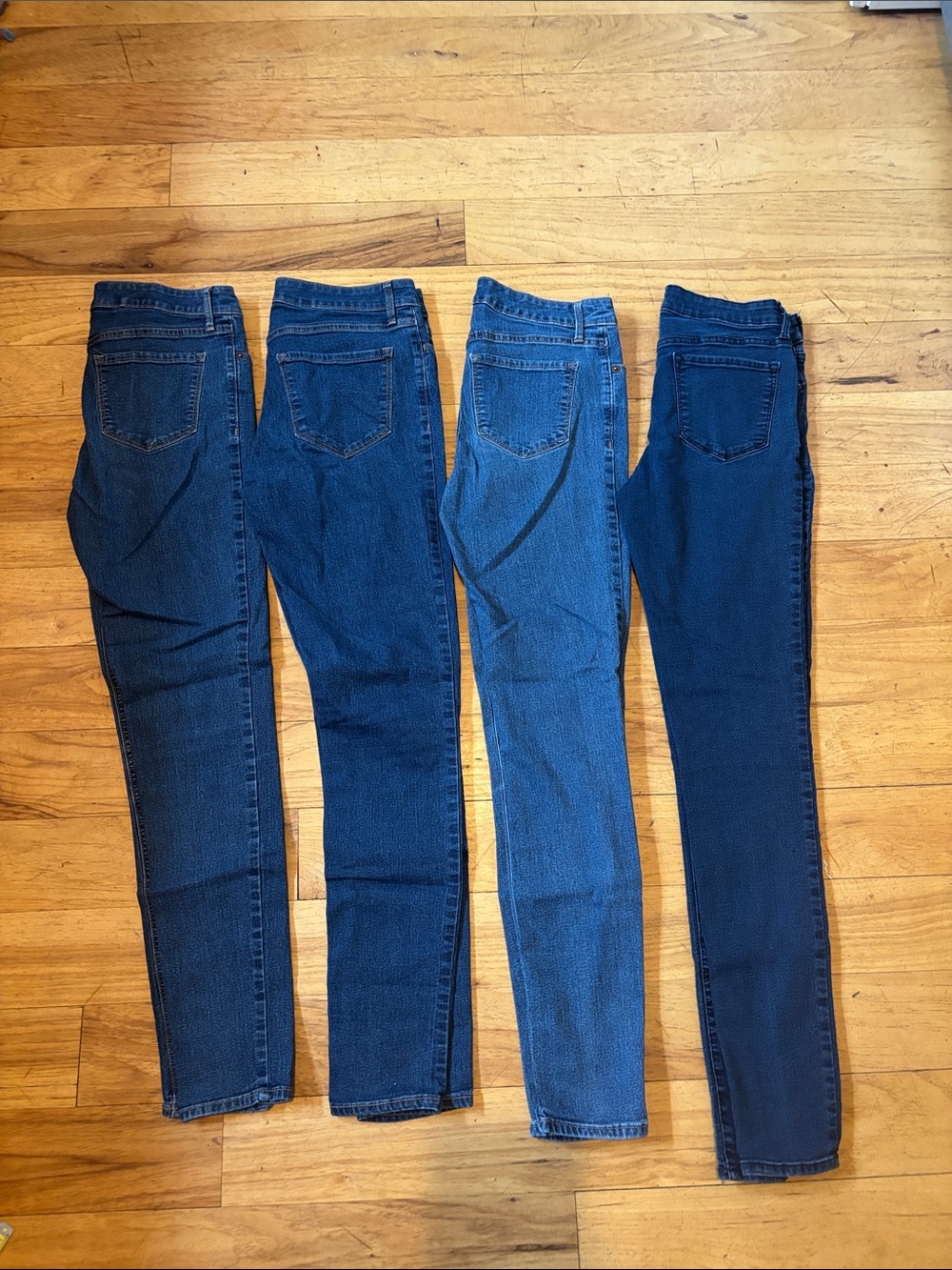 4 pair Women's Skinny Jeans bundle Stretch Blue Denim size 6 tall
